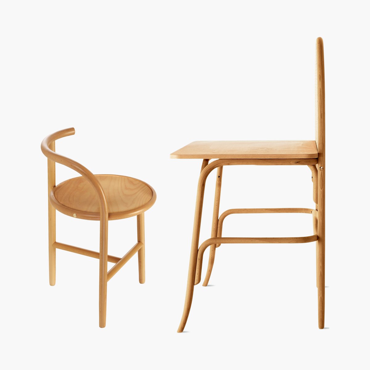 Allegory Vanity and Single Curve Stool Set Allegory Vanity and Single Curve Stool Set