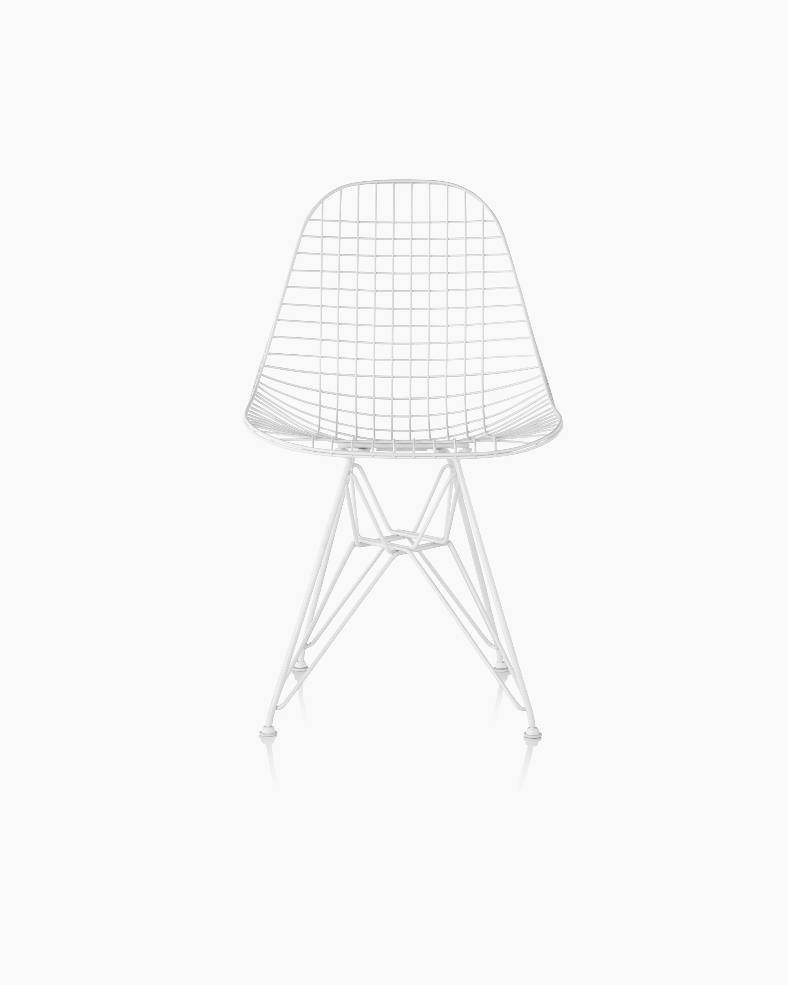 Eames Wire Chair Outdoor with white finish and wire base.