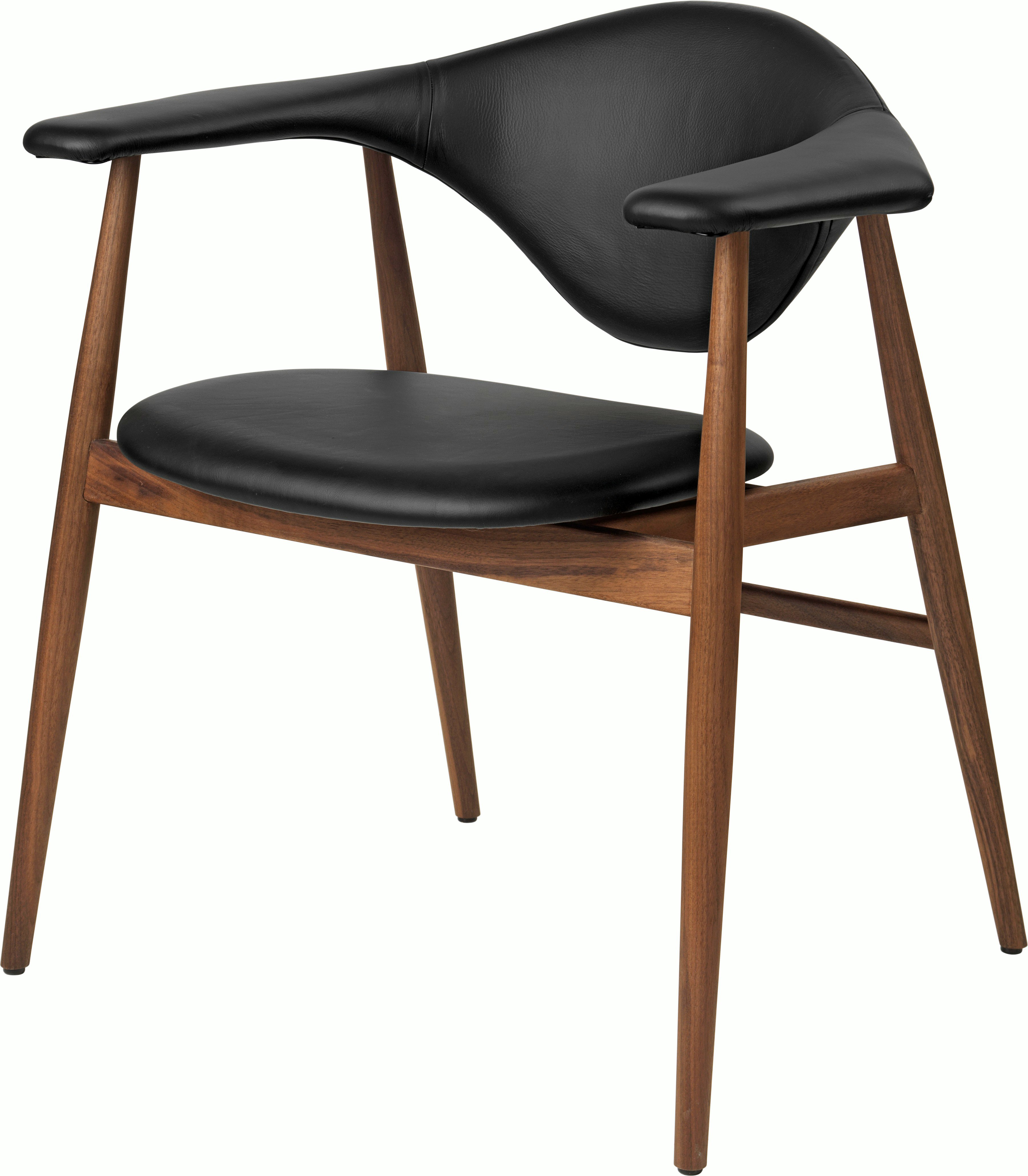 Masculo Chair in Walnut and Black Leather