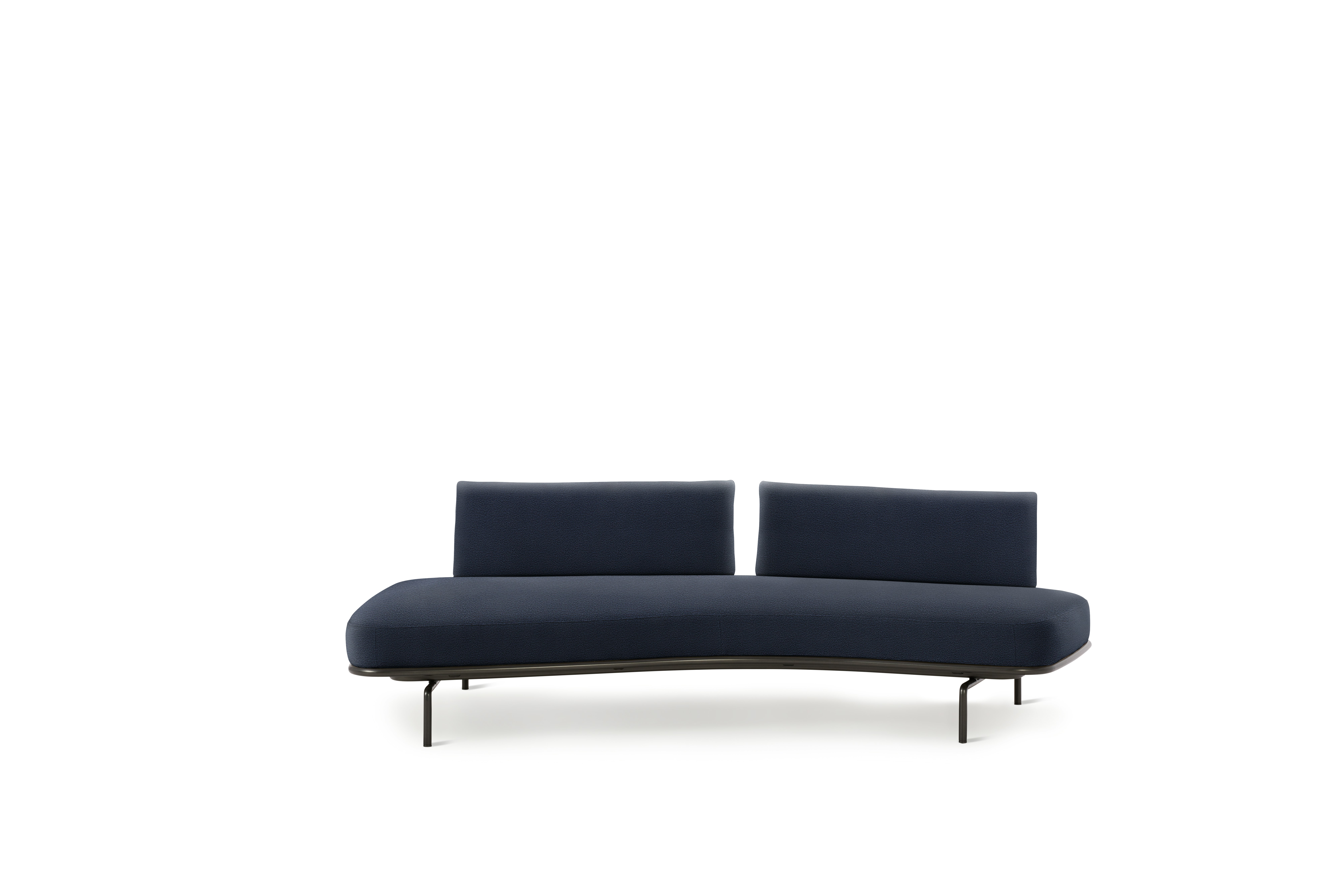 Panoramic Sofa - Right ,  Double Large,  Curly,  Blue,  Charcoal