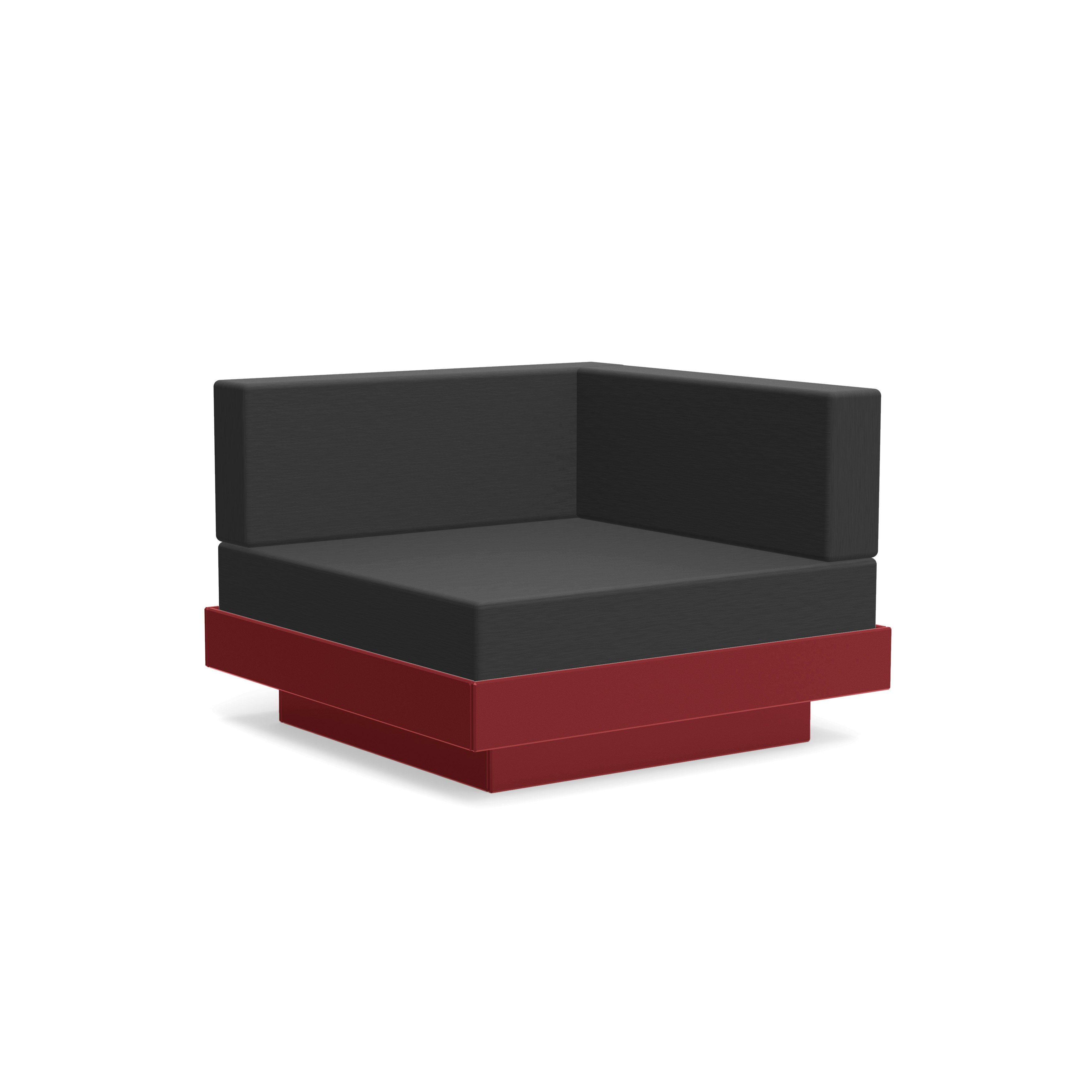 Platform One Sectional Corner - Chili Frame,  Charcoal Cushions