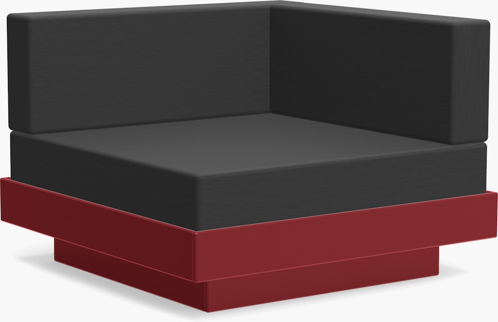 Platform One Sectional Corner - Chili Frame,  Charcoal Cushions