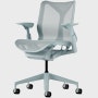 A glacier low-back Cosm Chair with height adjustable arms.