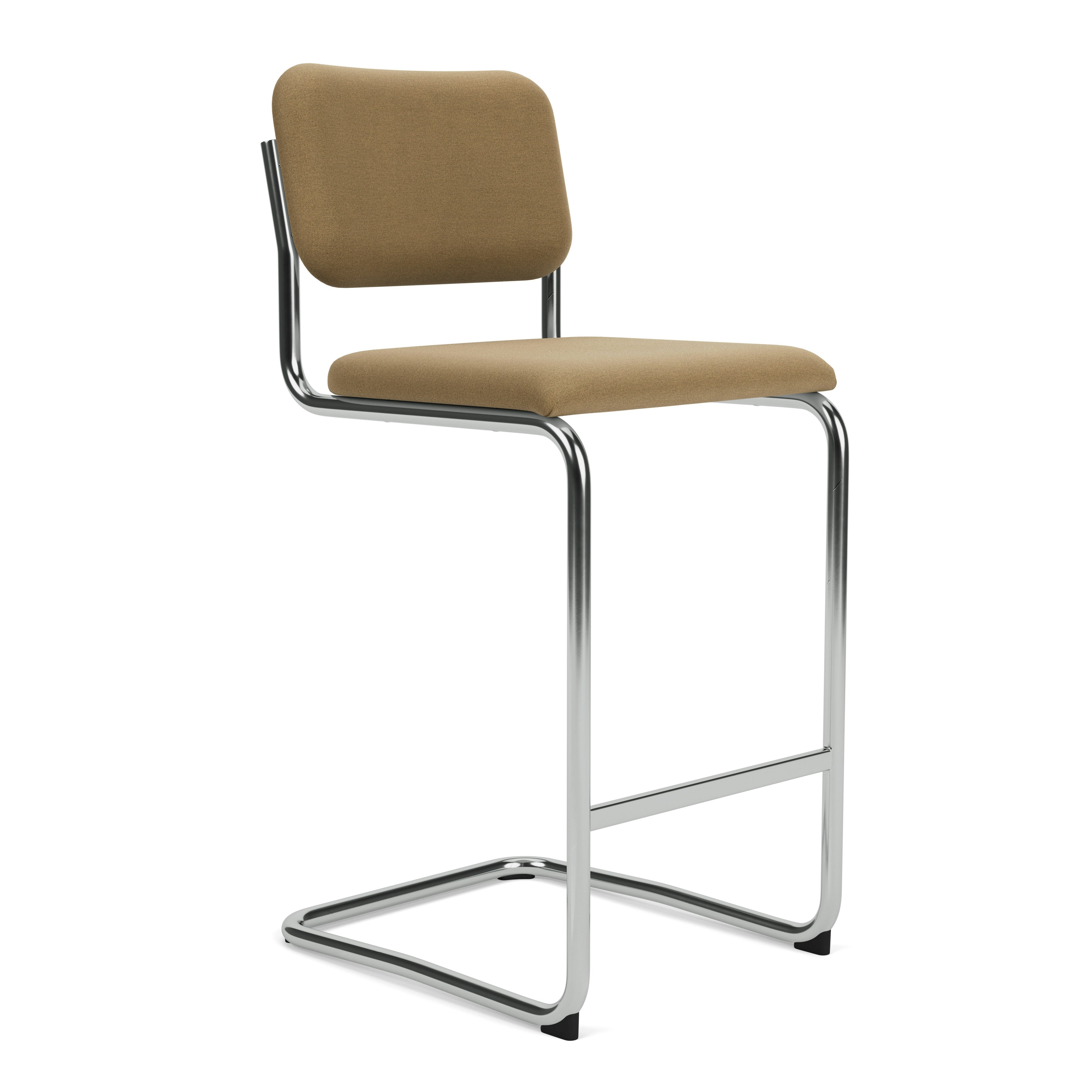 Cesca Stool Fully Upholstered, Hourglass, Latte, Bar