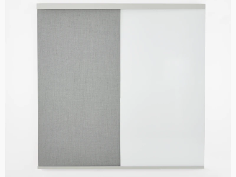 OE1 Wall Rail with fabric project board and marker board, viewed from the front.