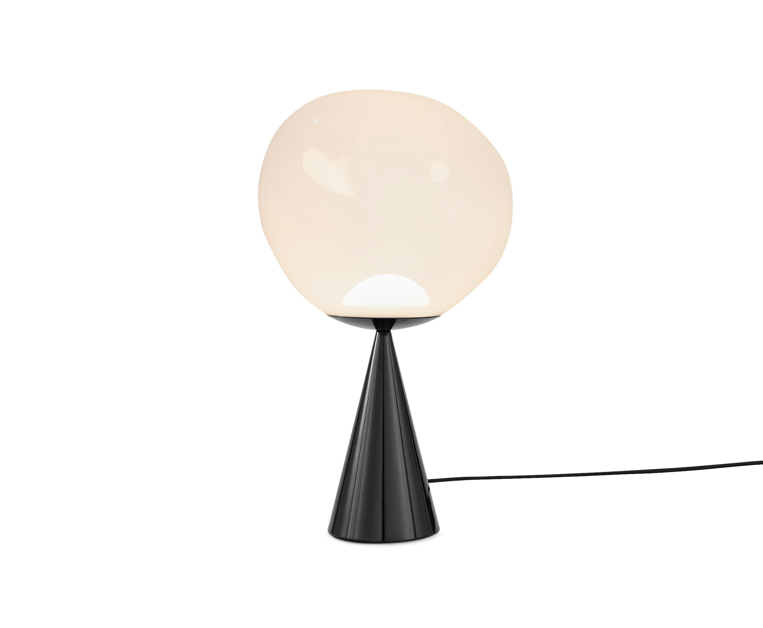 Melt Cone Fat Table Lamp in Opal and Black
