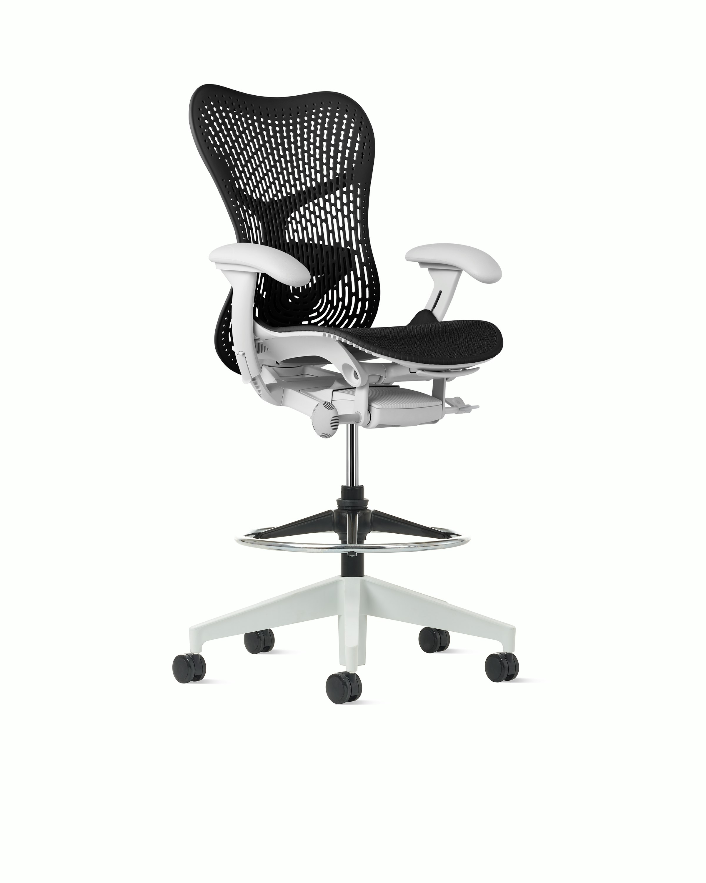 Mirra 2 Stool in Alpine with Grpahite Triflex suspension and FlexFront seat