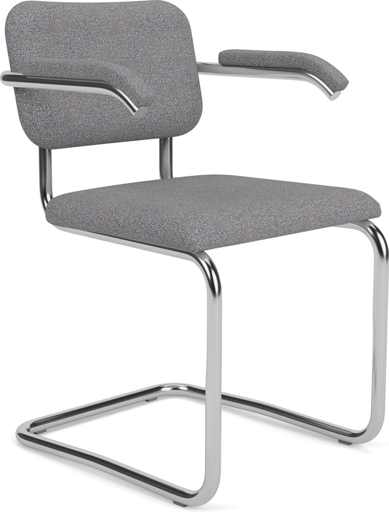 Cesca Upholstered Chair - Armchair, Fully Upholstered, Tempest, Aurora