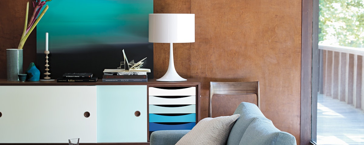 Spun T1 Table Lamp in a living room setting