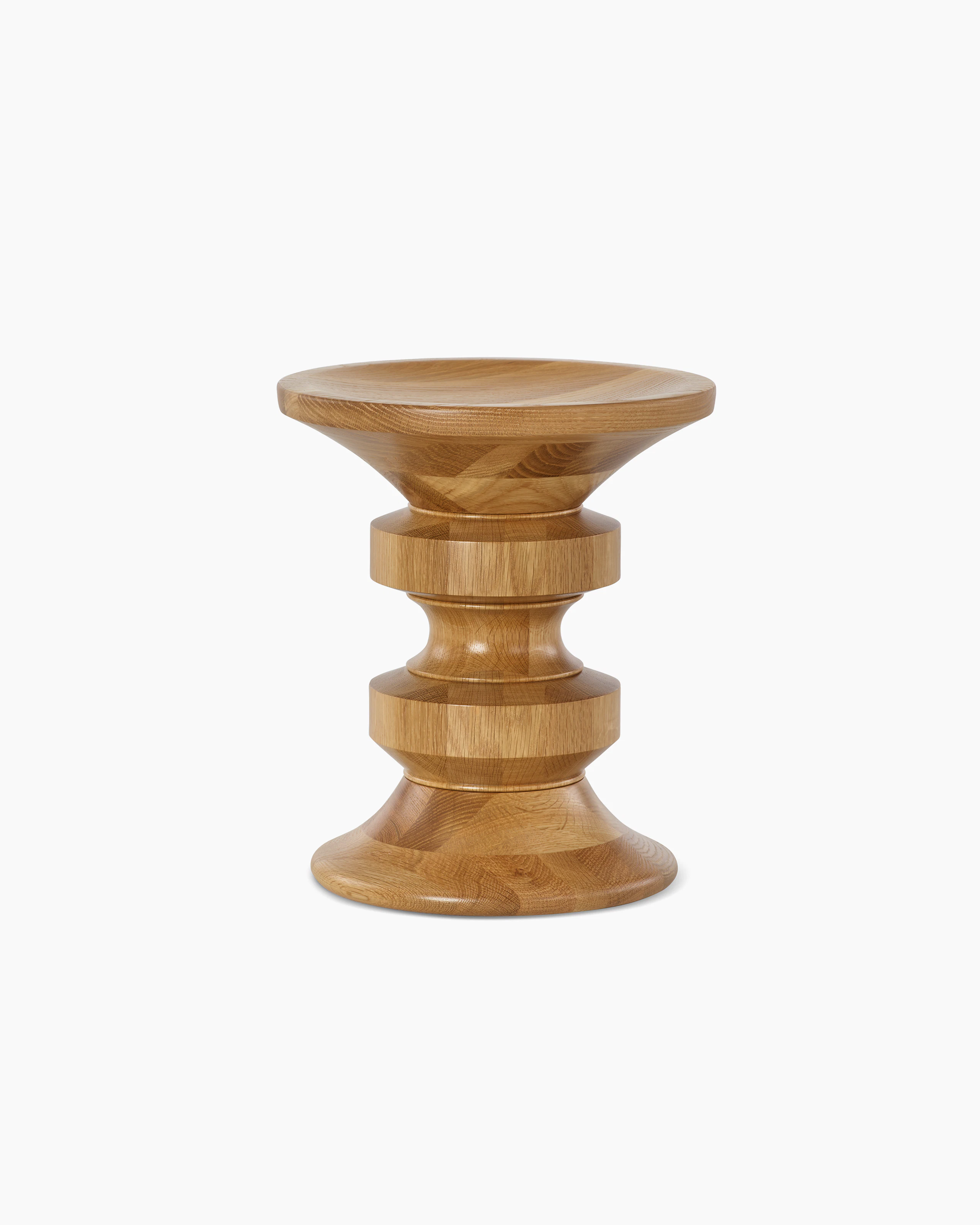 White Oak Eames Turned Stool in Shape D