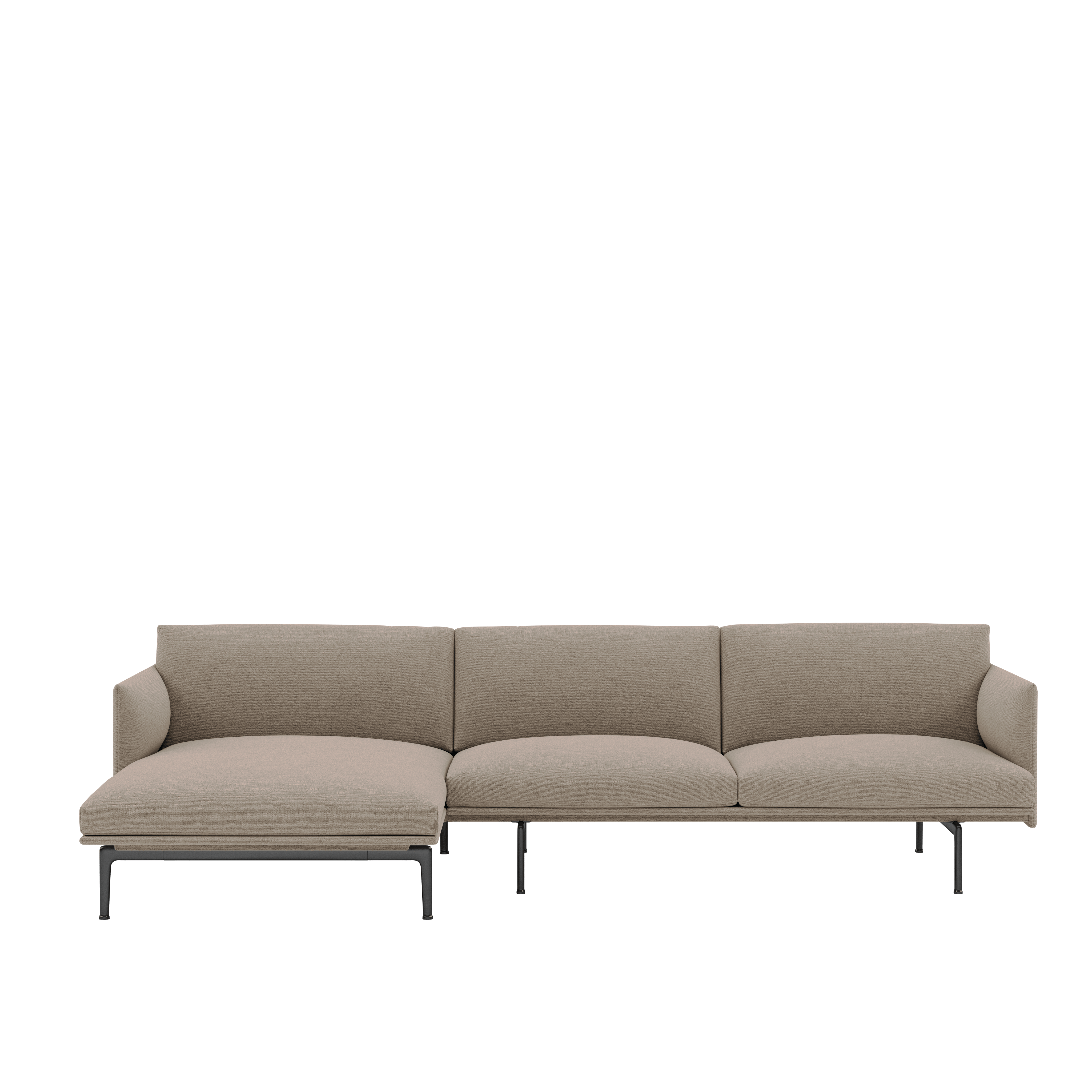 Outline Sectional Chaise - Left - Ocean, 32 Oatmeal