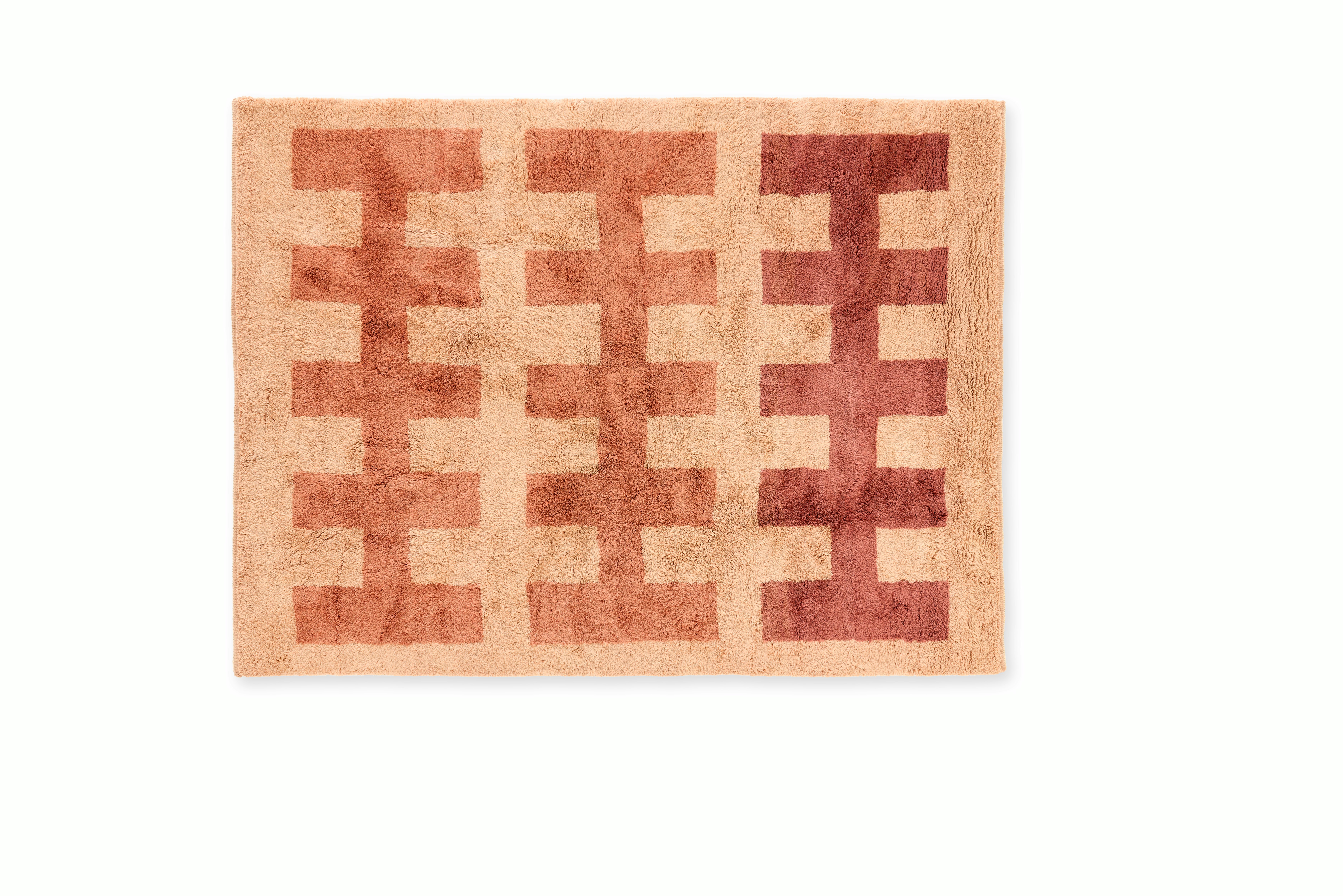 Fences Wool Moroccan Rug, Desert Rose
