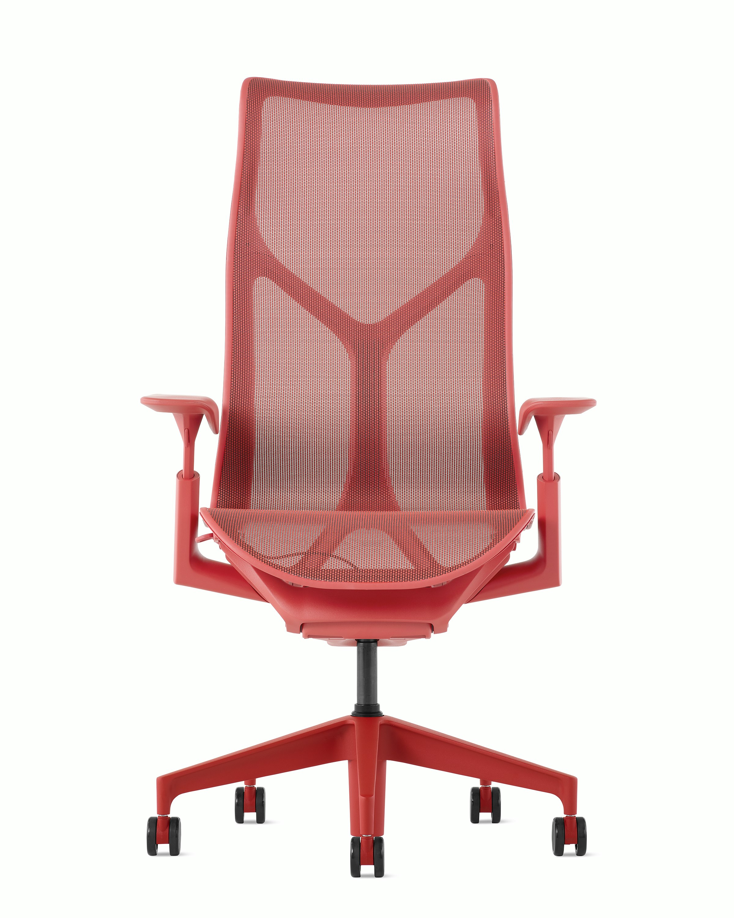 A canyon high-back Cosm Chair with height adjustable arms.
