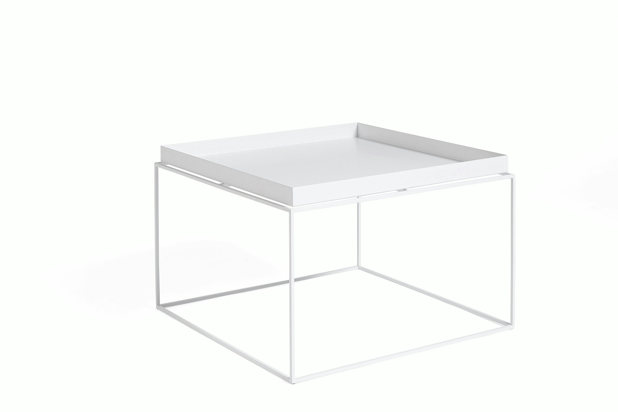 White Tray Coffee Table, viewed at an angle.