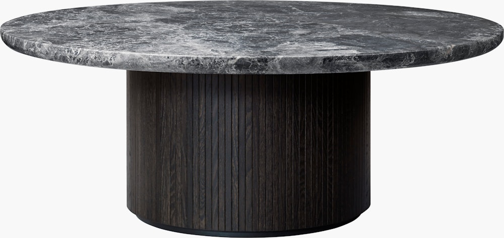 Moon Coffee Table in Grey Emperador Marble and Dark Stained base
