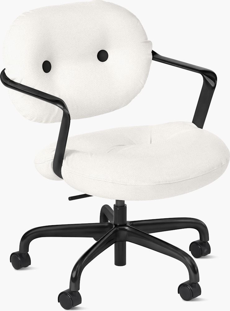Morrison Hannah Task Chair - With Arms,  Hourglass,  Air,  Black,  Soft Caster FSC Certified