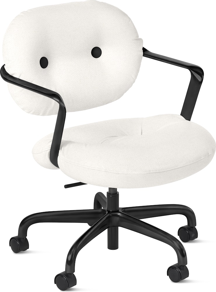 Morrison Hannah Task Chair - With Arms,  Hourglass,  Air,  Black,  Soft Caster FSC Certified