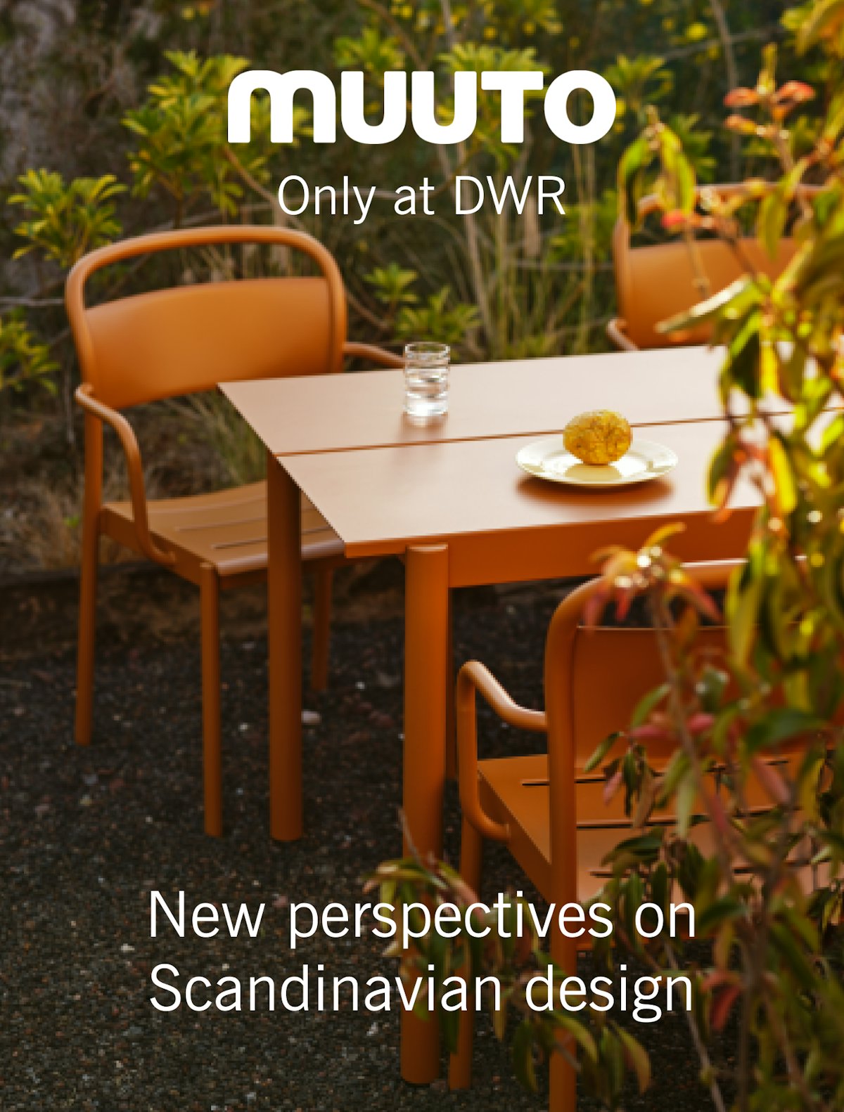 Linear Steel Armchairs & Linear Steel Table in an outdoor setting