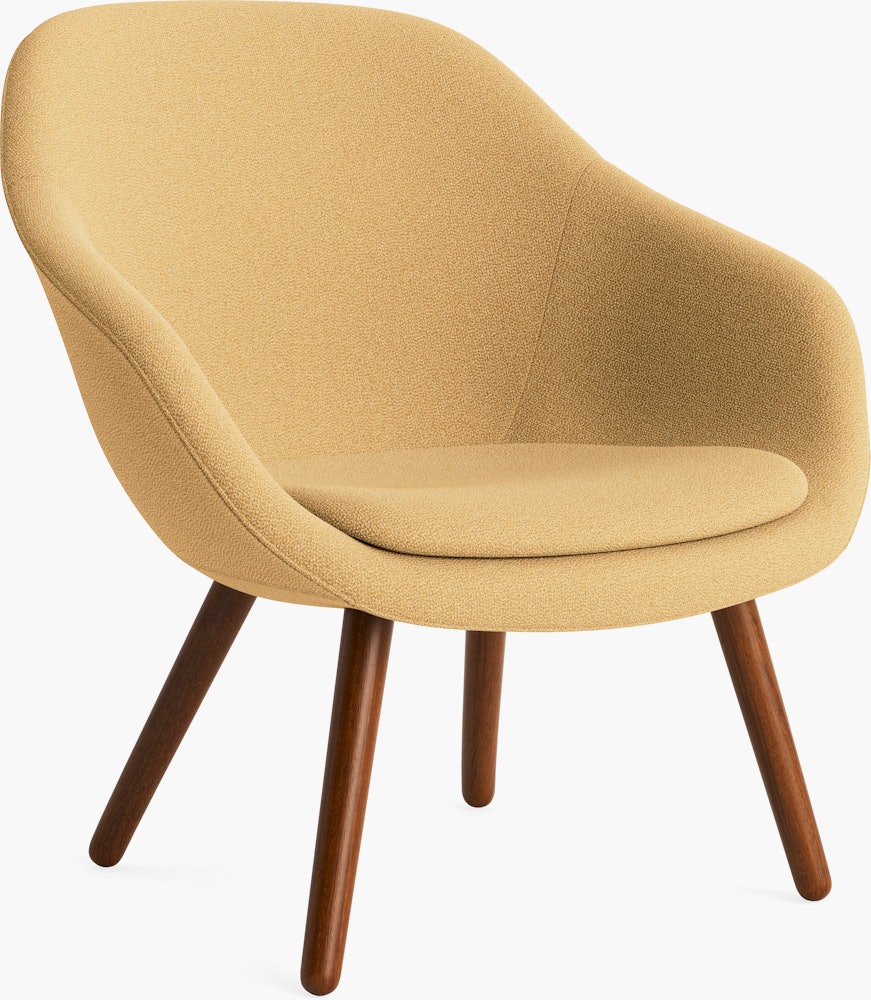 AAL 82 Armchair, Low Back - Standard, Olavi, 15 Mustard / White Speckle, Walnut