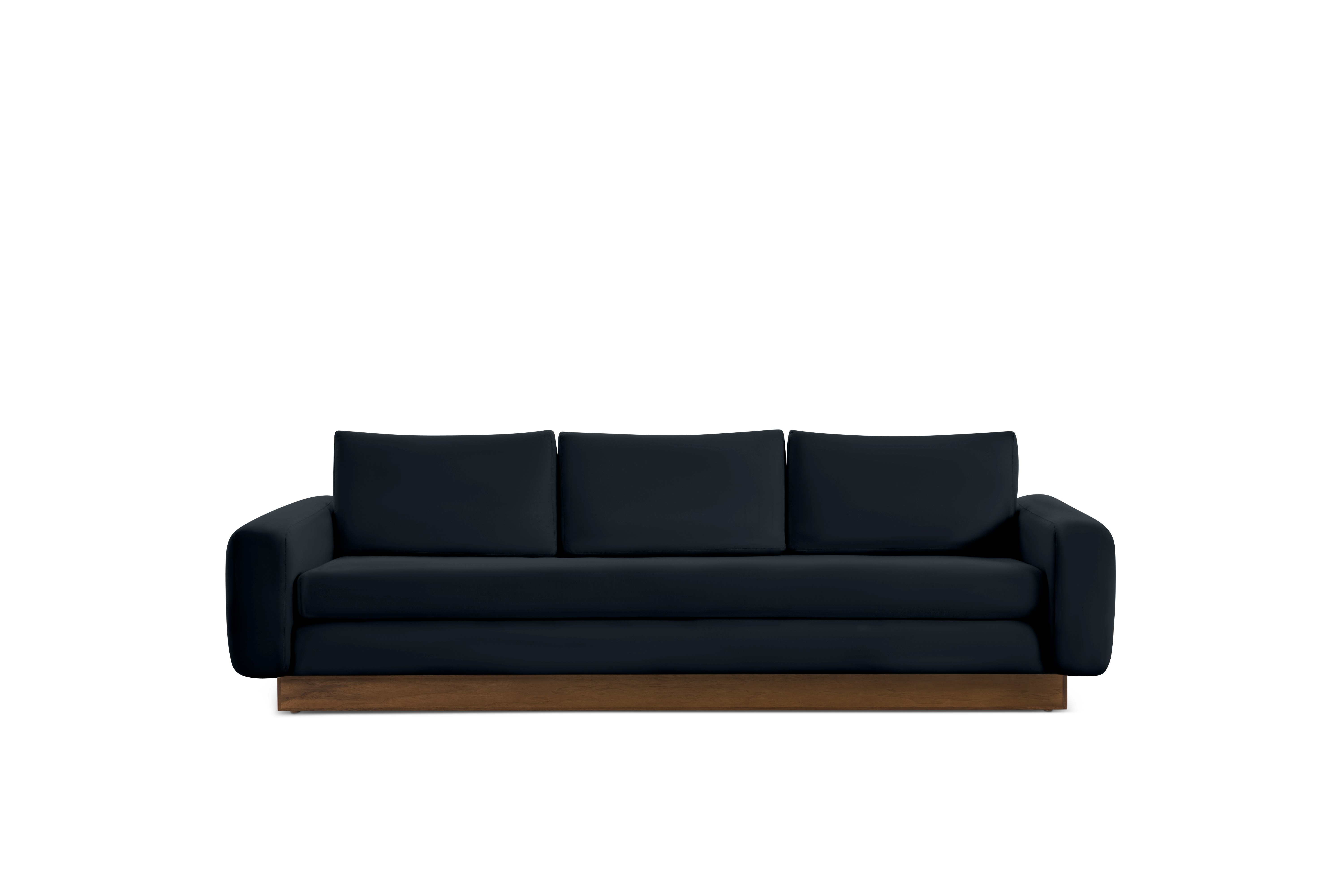 Mesa Sofa - Marquis Velvet,  Midnight,  Walnut