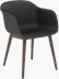 Fiber Dining Chair - Armchair,  Recycled Plastic,  Black,  Dark Stained Oak