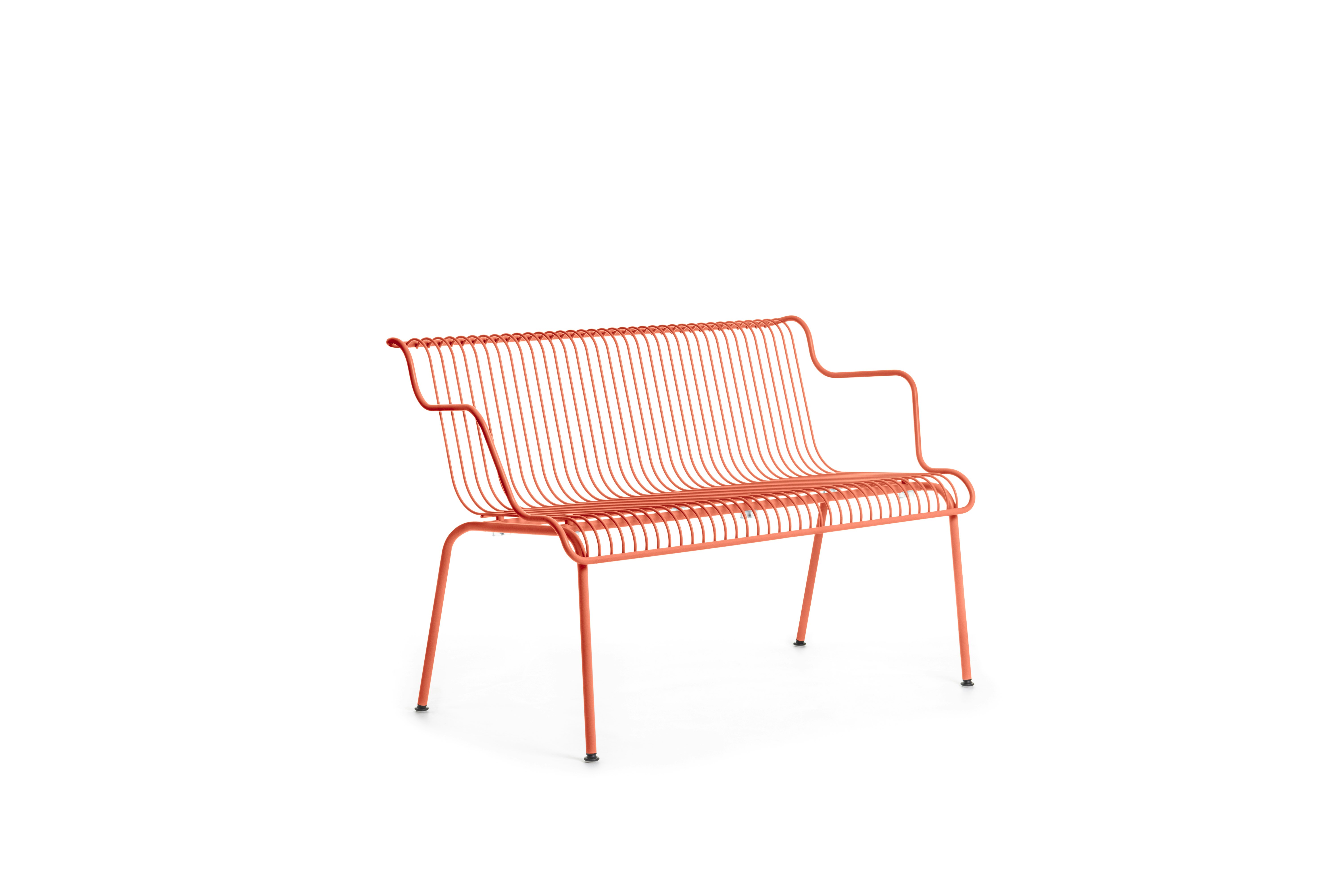 South Outdoor Dining Bench with Arms - Orange