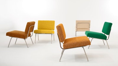 Five Model 31 lounge chairs by Knoll in a variety of colors.