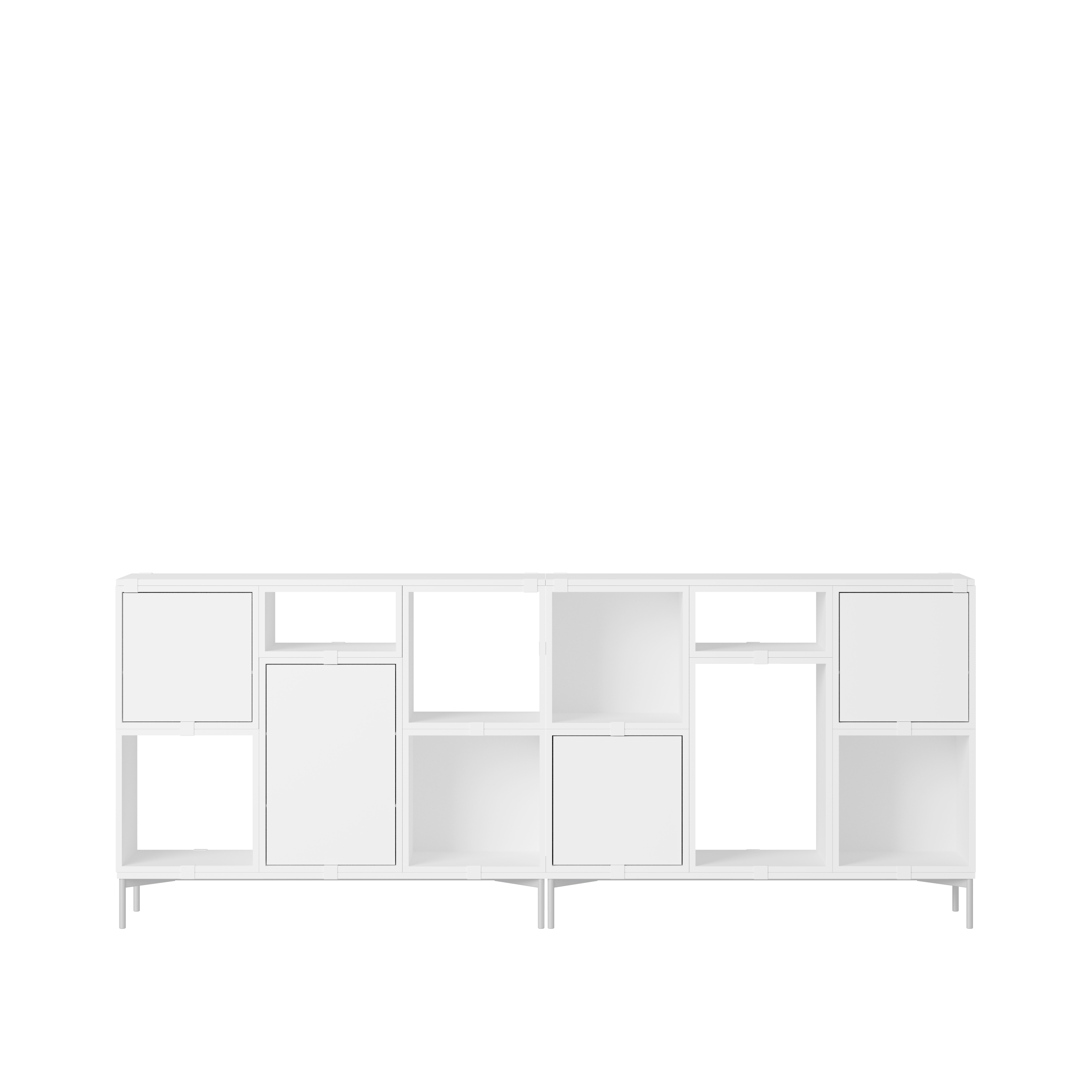 Stacked Office Storage - Configuration 3,  White,  Metal Legs