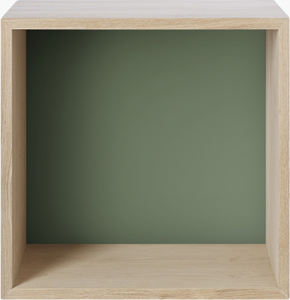 Mini Stacked Storage Boxes - Medium,  Oak/Green