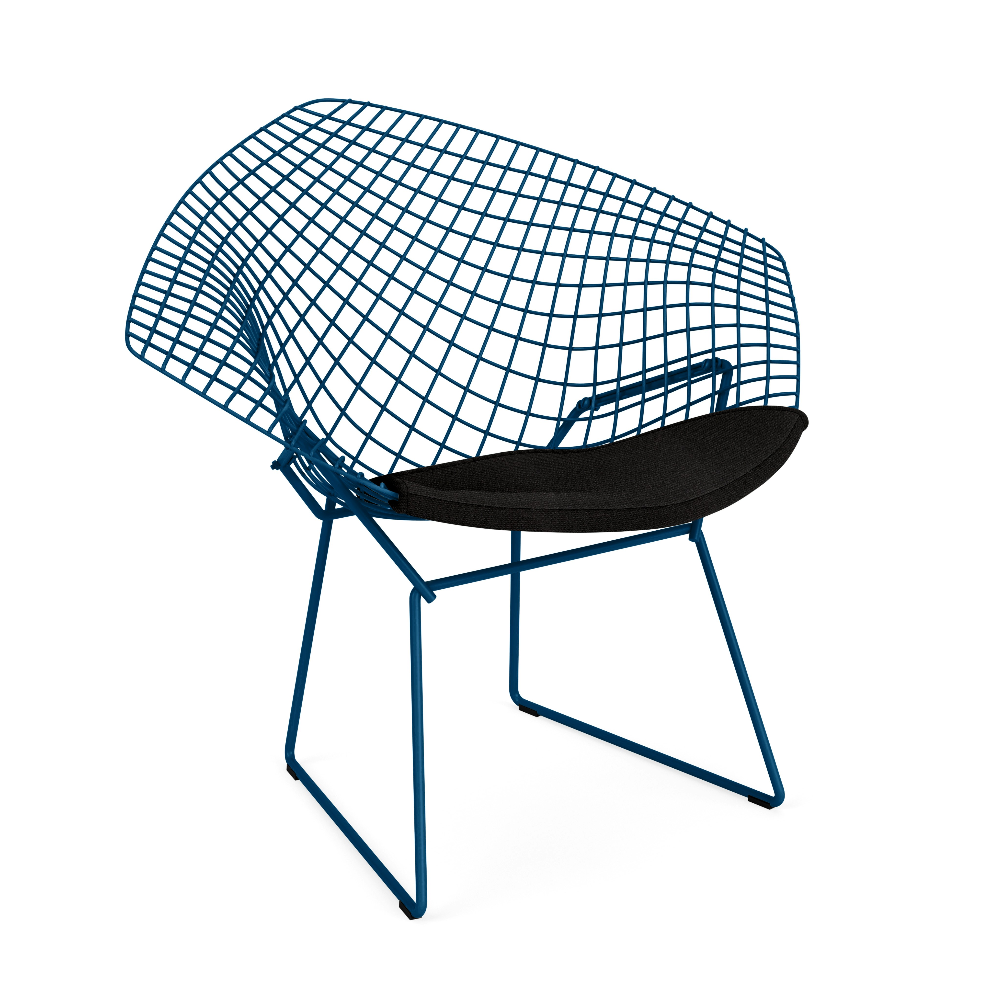 Bertoia Diamond Chair,  Blue,  Seat Pad,  Hourglass,  Caviar