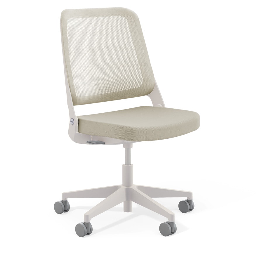 Ollo Chair - Armless, Husk, Husk, Light Grey, Plastic, Soft Casters