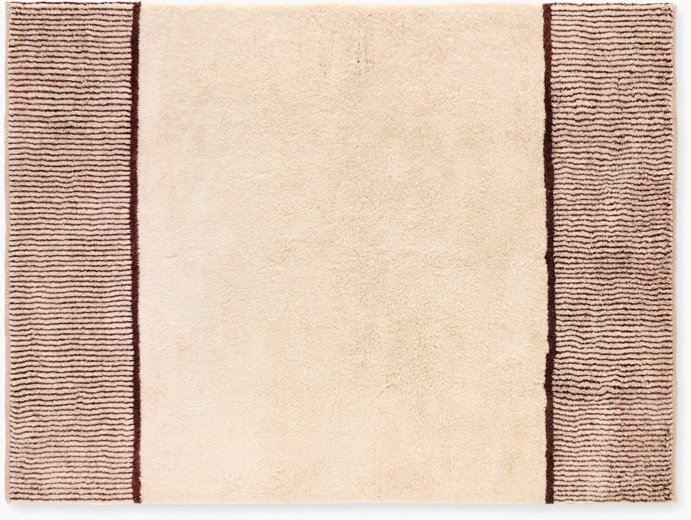 Borderline Wool Moroccan Rug - 9' x 12',  Natural