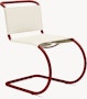 MR Side Chair - Side Chair,  Cowhide,  White Beige,  Dark Red