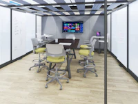 healthcare private staff meeting area rockwell unscripted creative wall fitzfelt ceiling planks rockwell unscripted tall table ollo light task seating islands collection by knoll table multigeneration by knoll counterheight stool