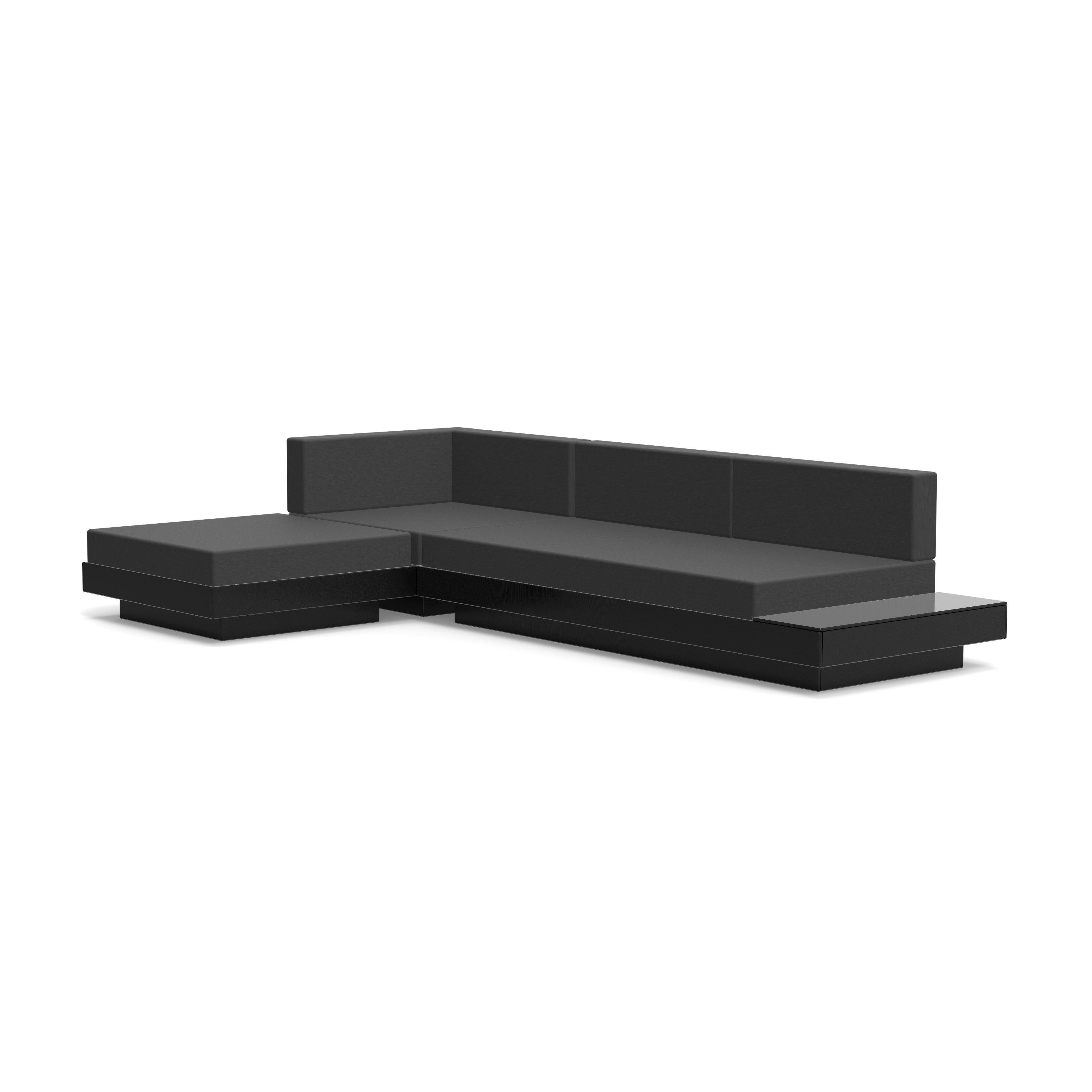 Platform One Sectional with Chaise - Black; Cast Charcoal