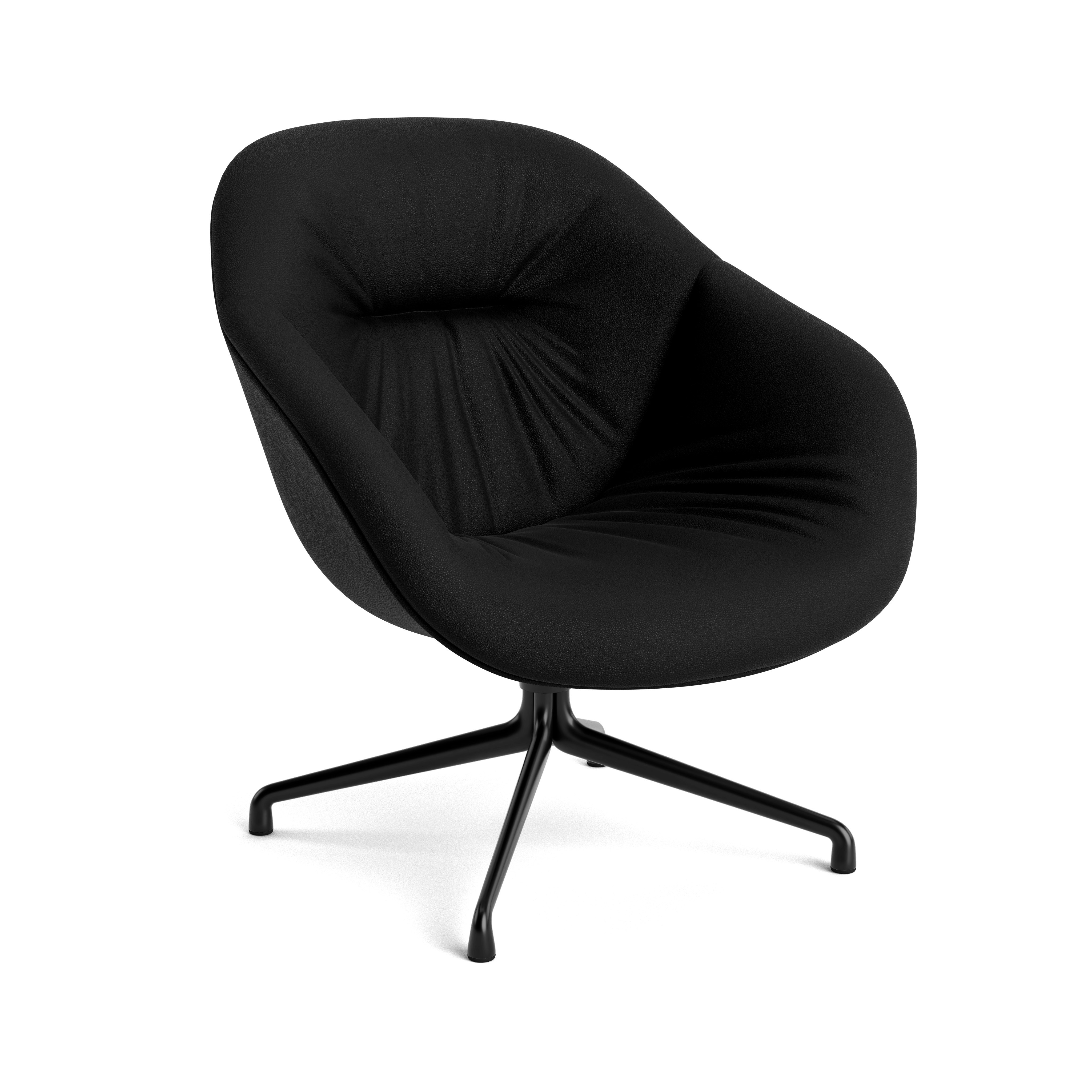 AAL 81 Swivel Chair, Low Back - Soft, Prone Leather, Obsidian, Black