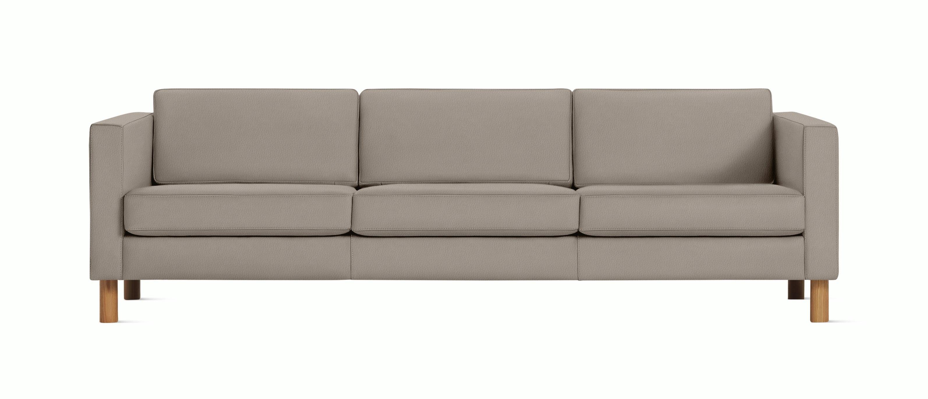 Lispenard Sofa three seater in beige lute leather with 6" legs.