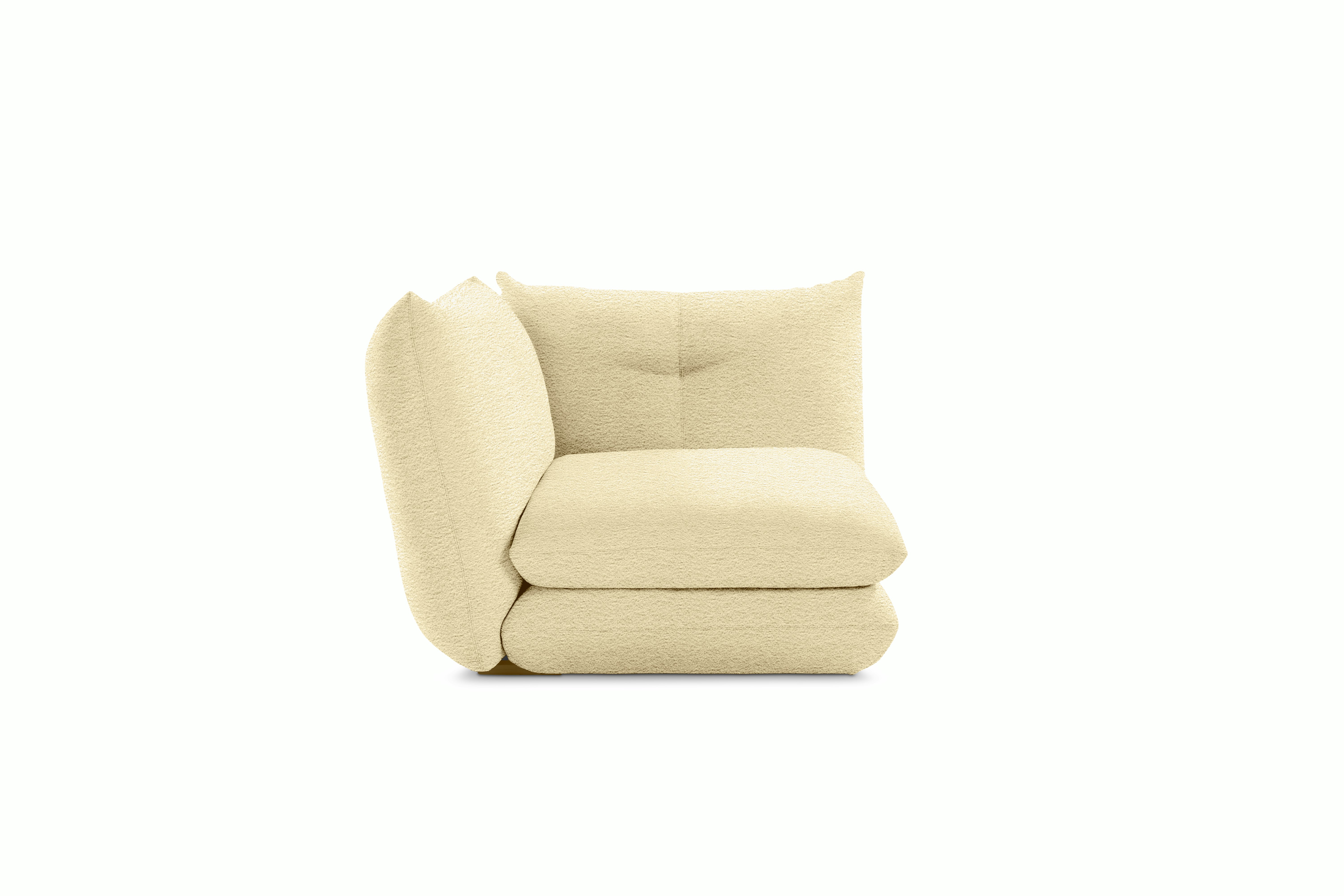 Pillo Corner Seat Module  - Standard or Deep Curly  Ivory