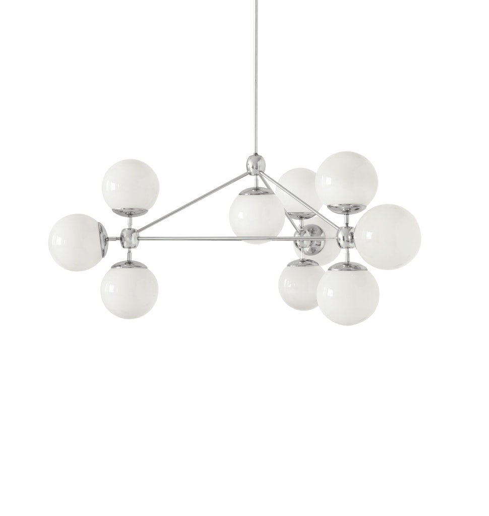 Modo Chandelier, 3 Sided 10 Globe