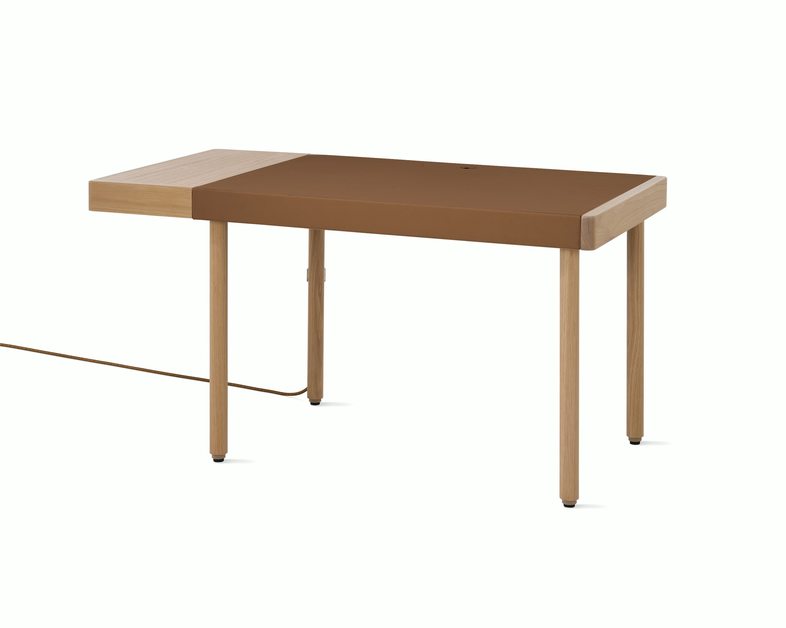 Leatherwrap Sit-to-Stand Desk, 1 Drawer Left