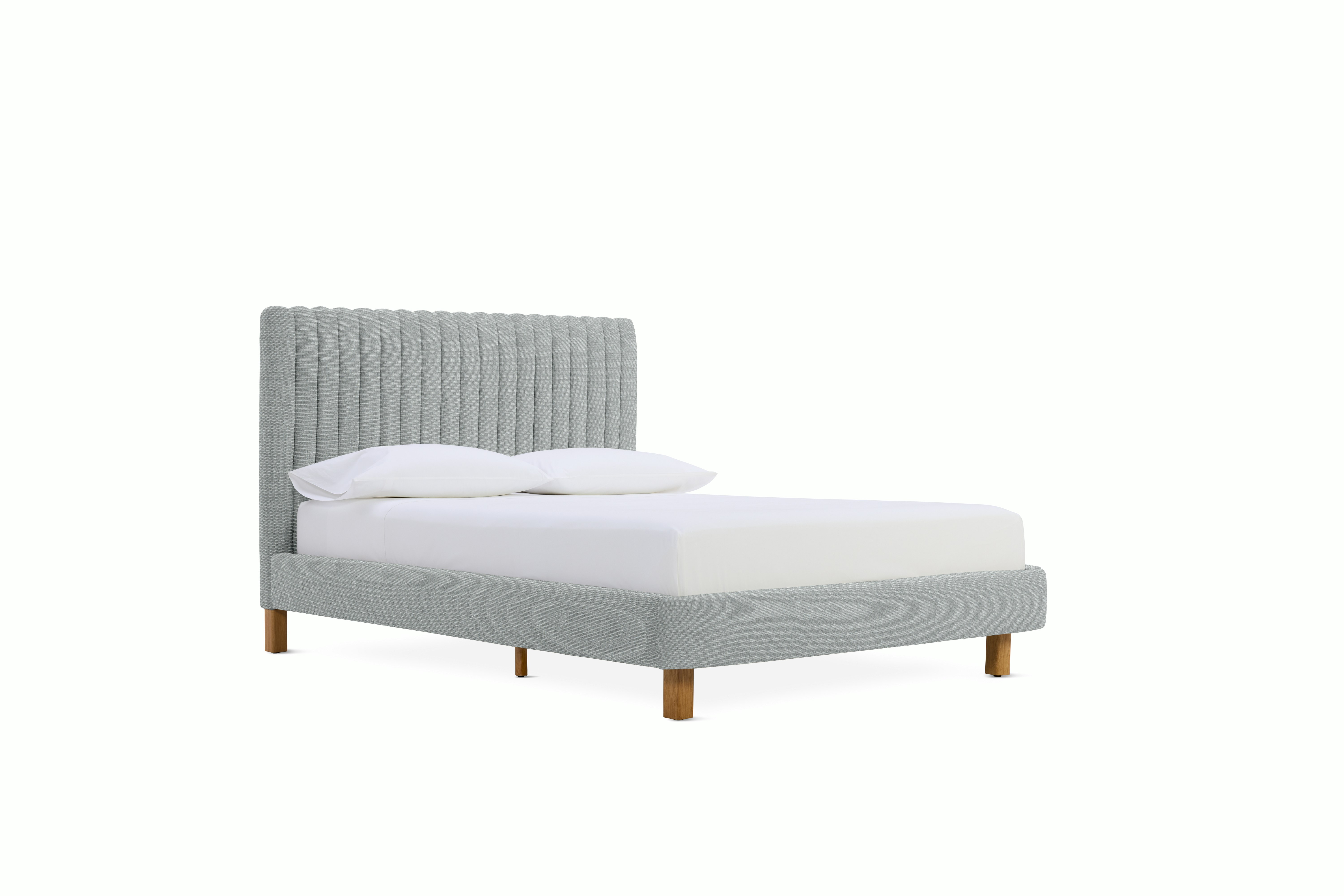 Charlotte  Bed - Tall in Oak and Album Linen Powder