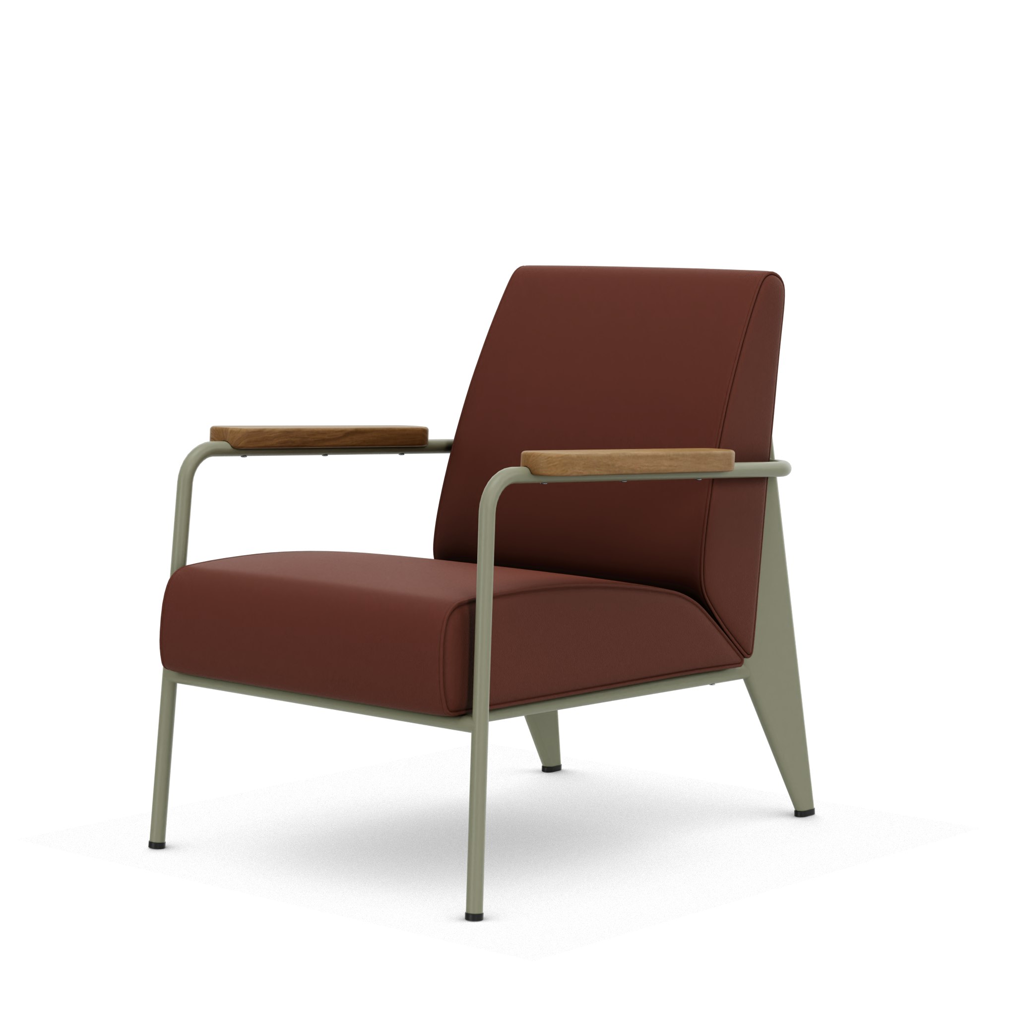 Fauteuil De Salon - Leather Premium F,   Brandy,   Gris Vermeer,   Natural Oak,   Hard Glides