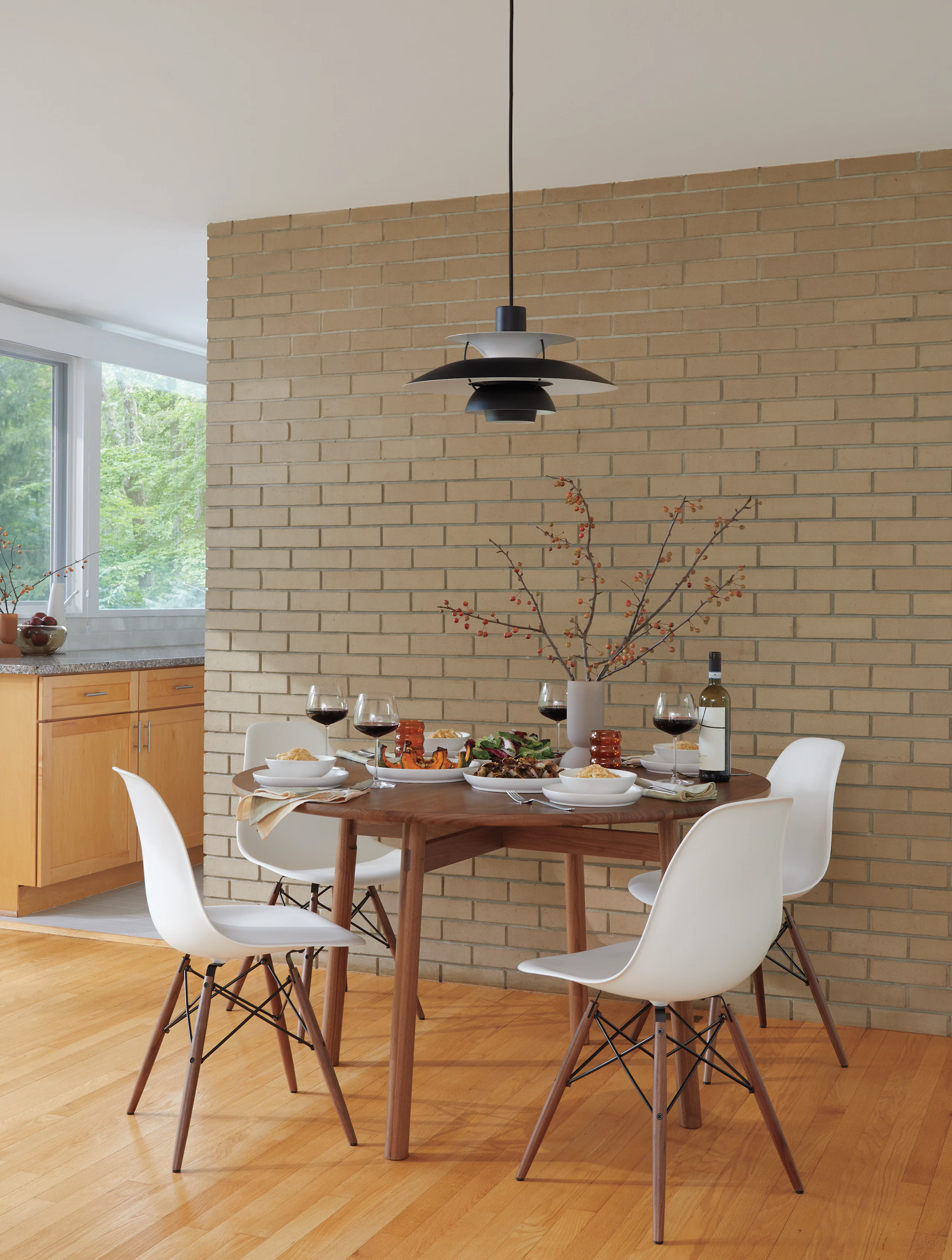 Kigumi Table and Molded Plastic Chair