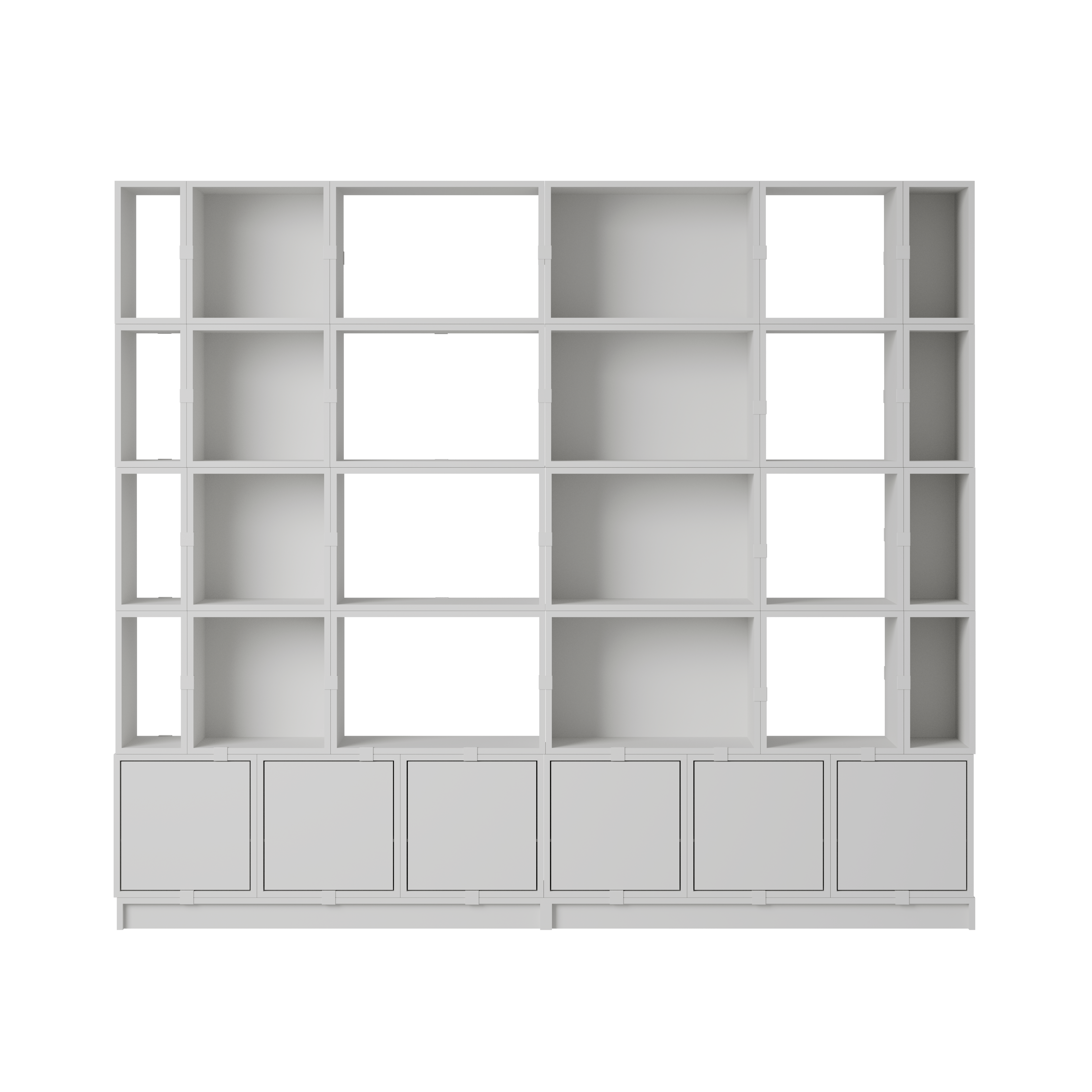 Stacked Office Storage - Configuration 1,  Grey,  Plinth