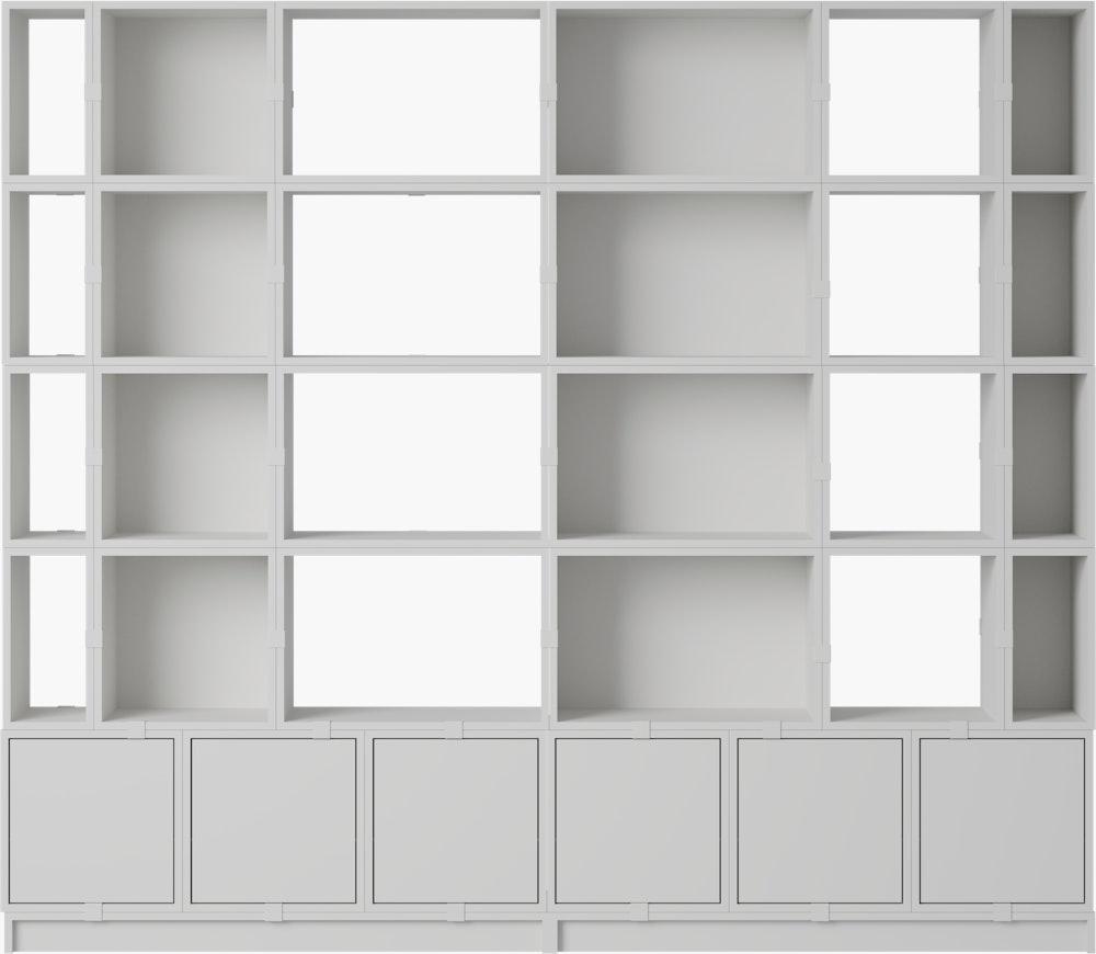 Stacked Office Storage - Configuration 1,  Grey,  Plinth