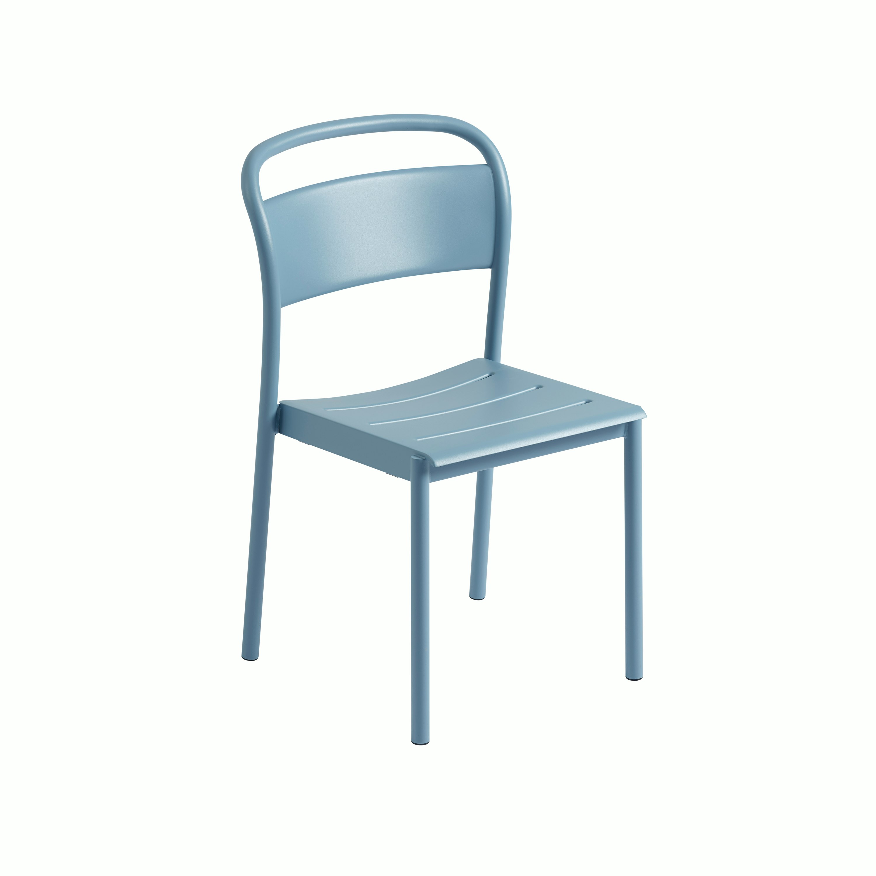 Linear steel side chair pale blue Muuto