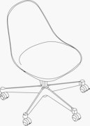 Eames Task Chair with Seatpad, Molded Fiberglass Side chair