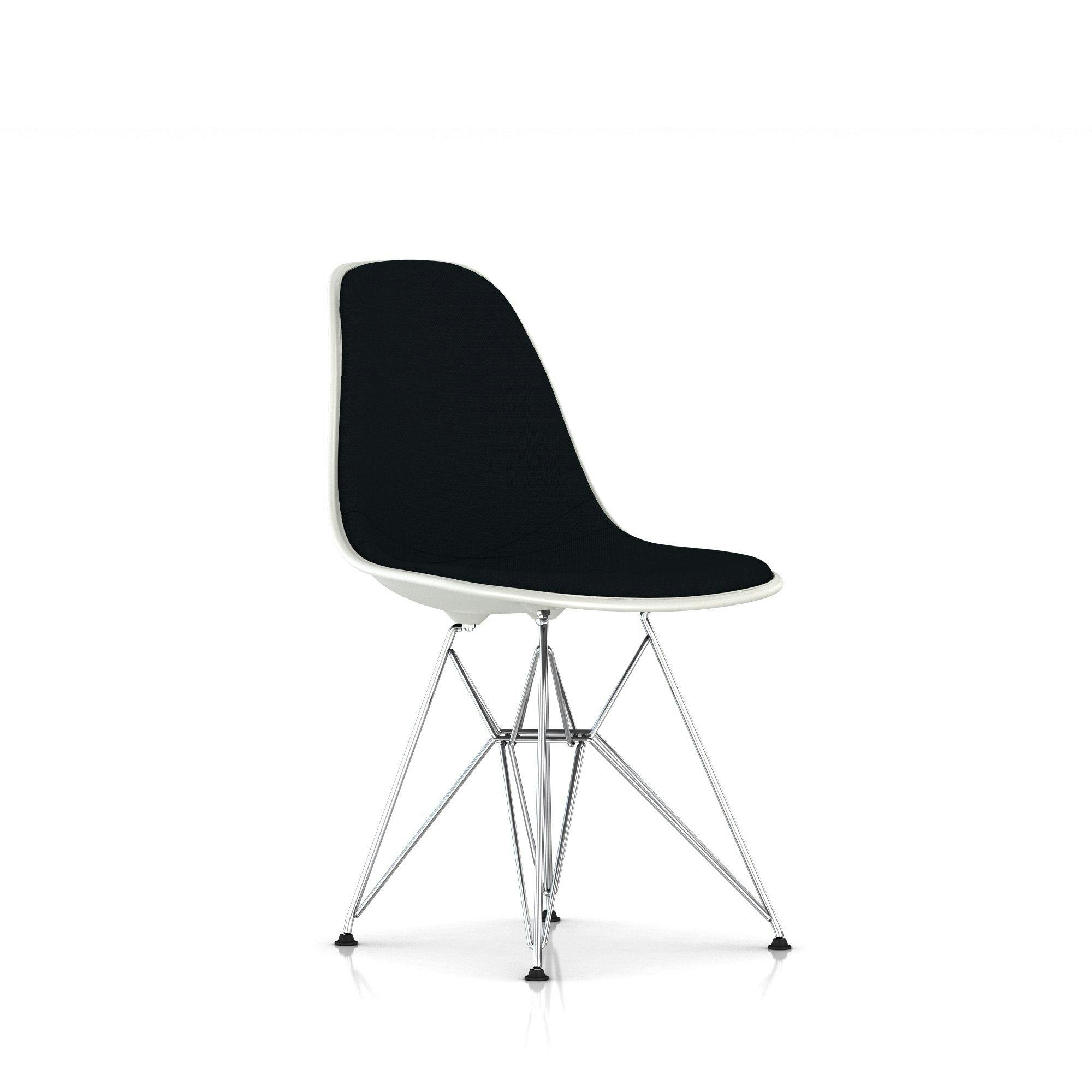 Eames Upholstered Molded Plastic Side Chair DSR - Wire Leg