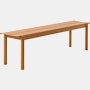 Linear steel outdoor bench 170 burnt orange Muuto