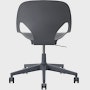 Rear view of a dark grey armless Zeph chair.